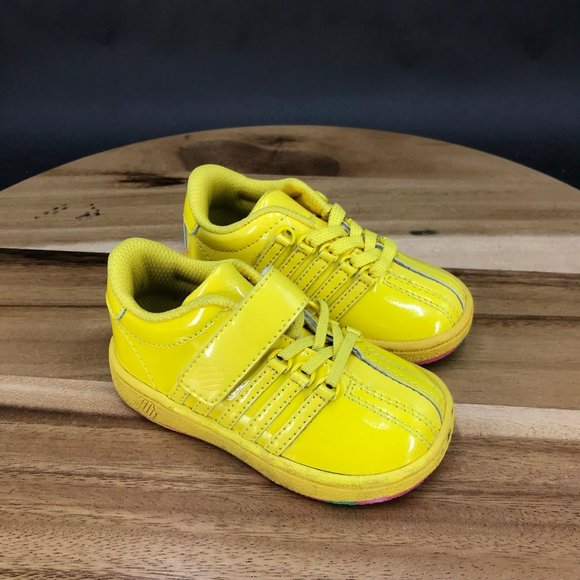 K-Swiss Yellow Hook and Loop Flex Lace Sneakers Low Top Little Kids Size 5 - Picture 1 of 8